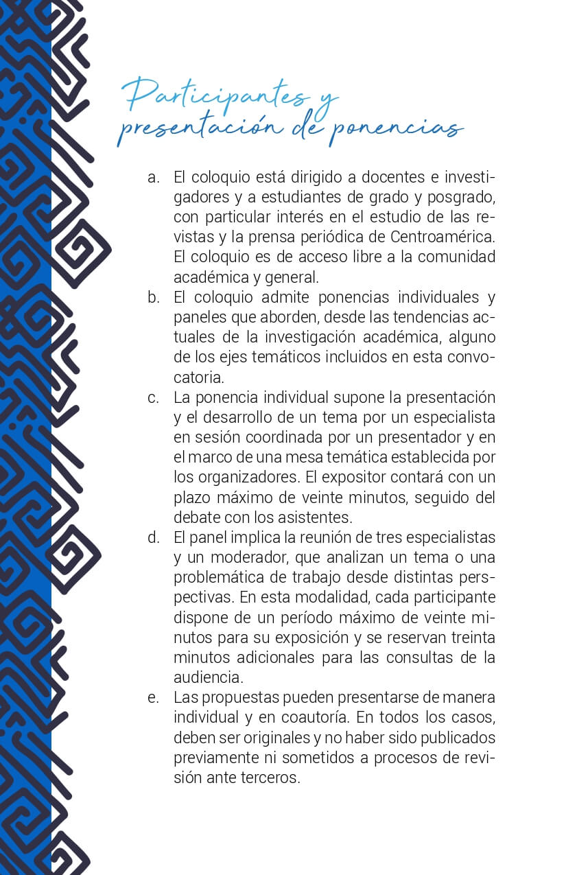 Abierta la postulación de propuestas para coloquio centroamericano 