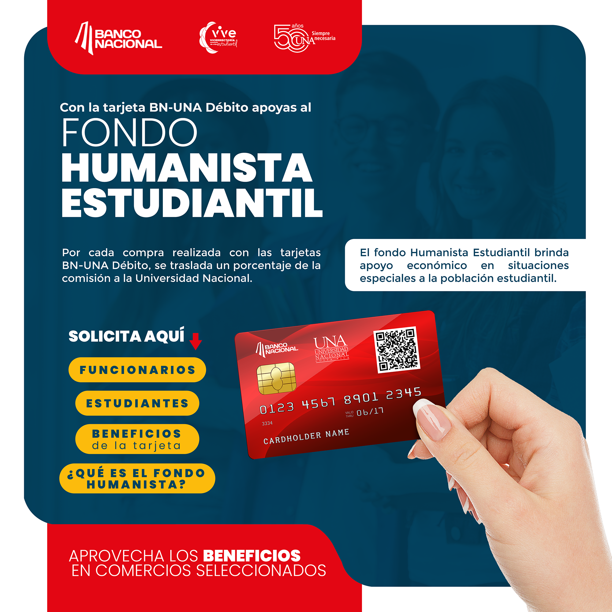 Tarjeta de débito une al Banco Nacional y la UNA