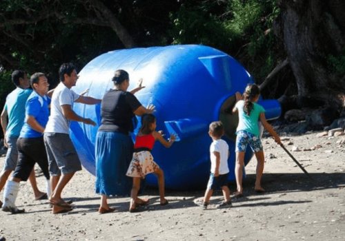 Filtran lluvia para abastecer de agua potable a Ebais de Isla Caballo
